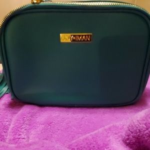 Green and gold handbag